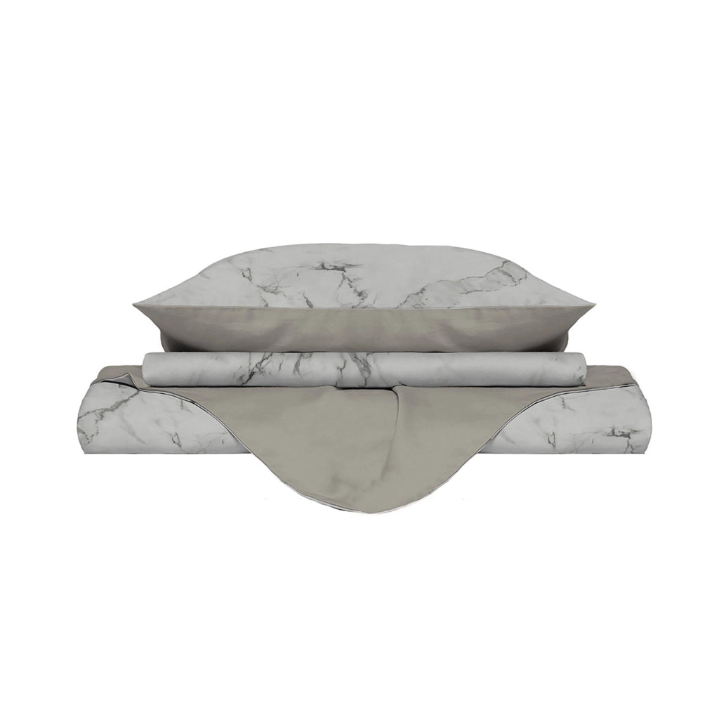 Copripiumino Singolo con Federe Stampato in Microfibra Marble