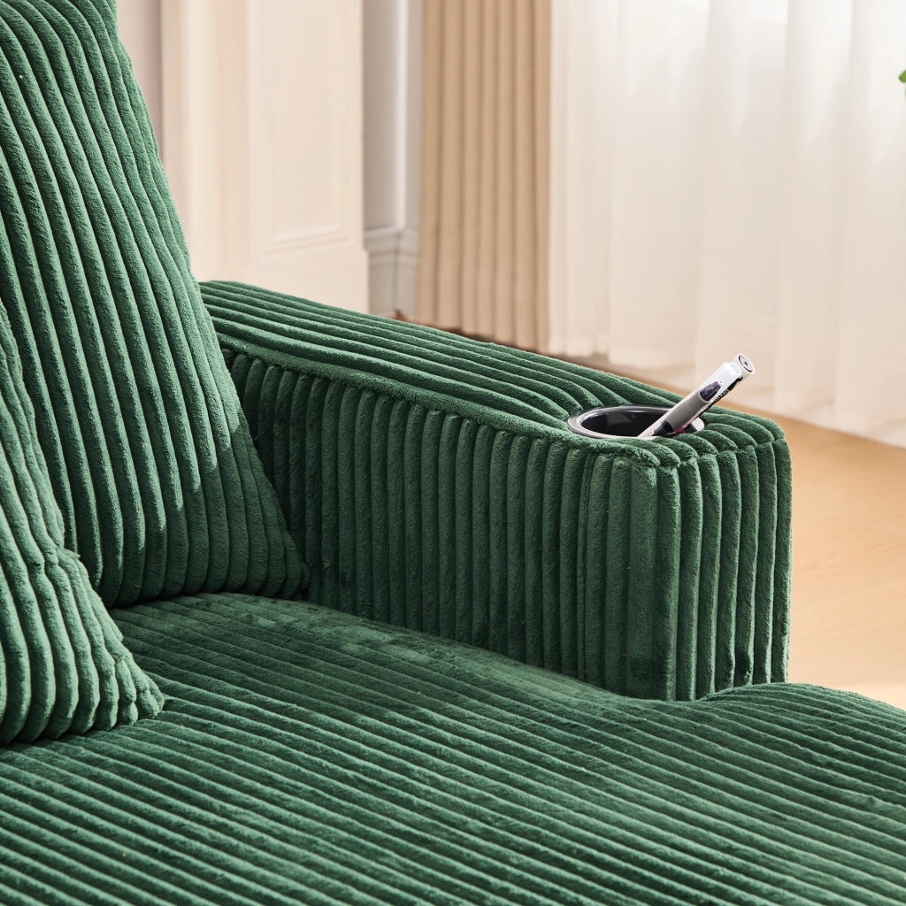 Chaiselongue lounge con porta bicchieri, USB, illuminazione LED - Zephmum