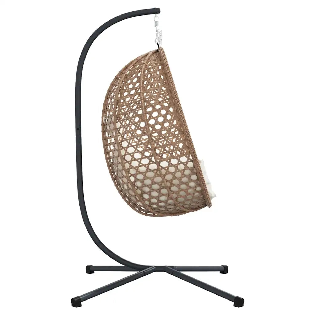 Sedia uovo sospesa Crema Chiara 104 x 100 x 191 cm polyrattan CFW3292029