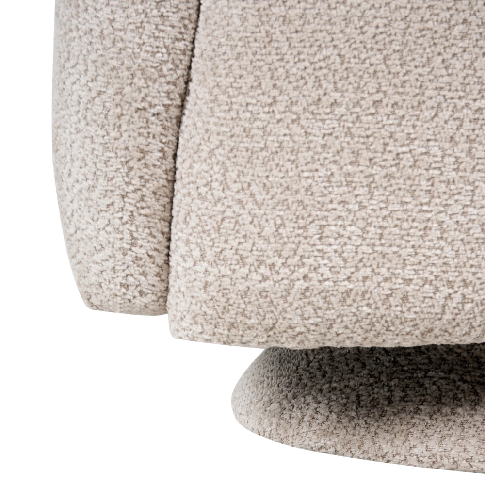 Poltrona Beige Tappezzata in tessuto Base girevole con braccioli Ampio soggiorno in stile moderno