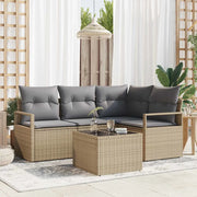 Set di divani 5 pcs Beige polyrattan