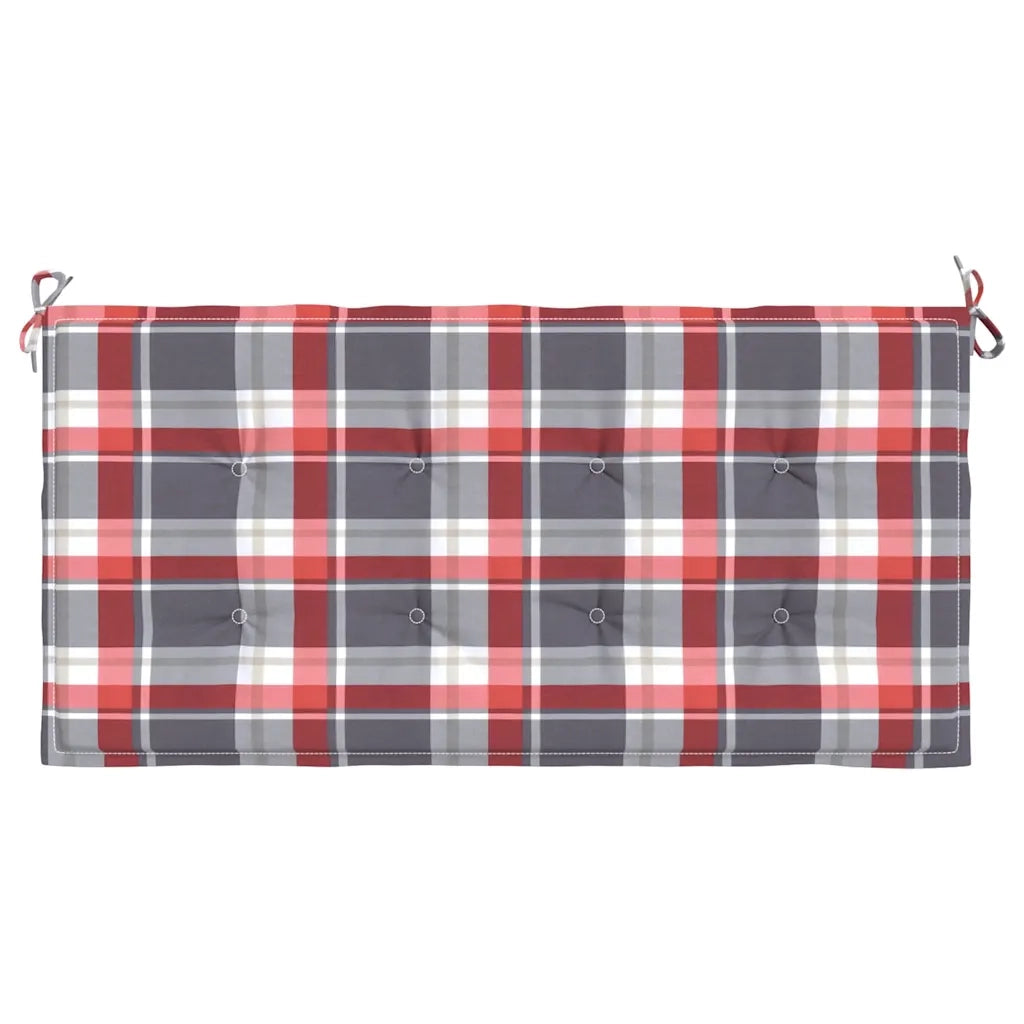 Cuscino Panca da Giardino a Quadri Rossi 120x50x3 cm in Tessuto cod mxl 68220