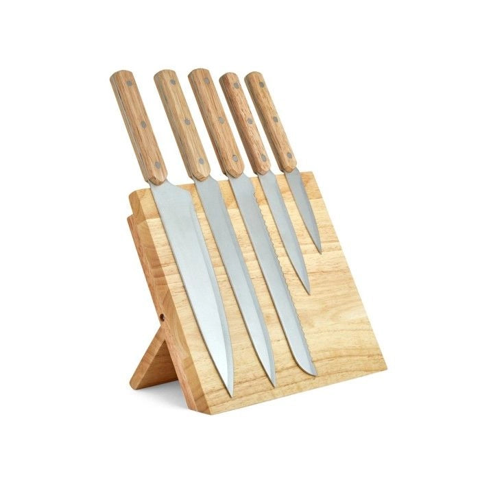 Set di 5 coltelli - LIVOO - MEC136 - da 20 a 32,5 cm - Lama in acciaio inox - Supporto magnetico