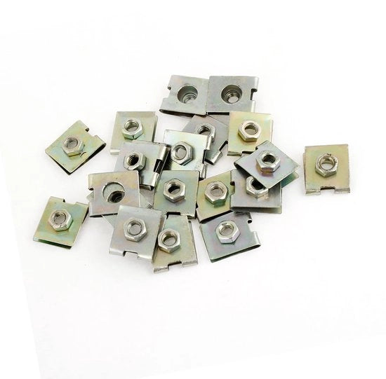 Set di viti U a forma retta - 20 pezzi - Materiale resistente - Clip di fissaggio per cavi - Diametro foro 10 mm - Facile da installare