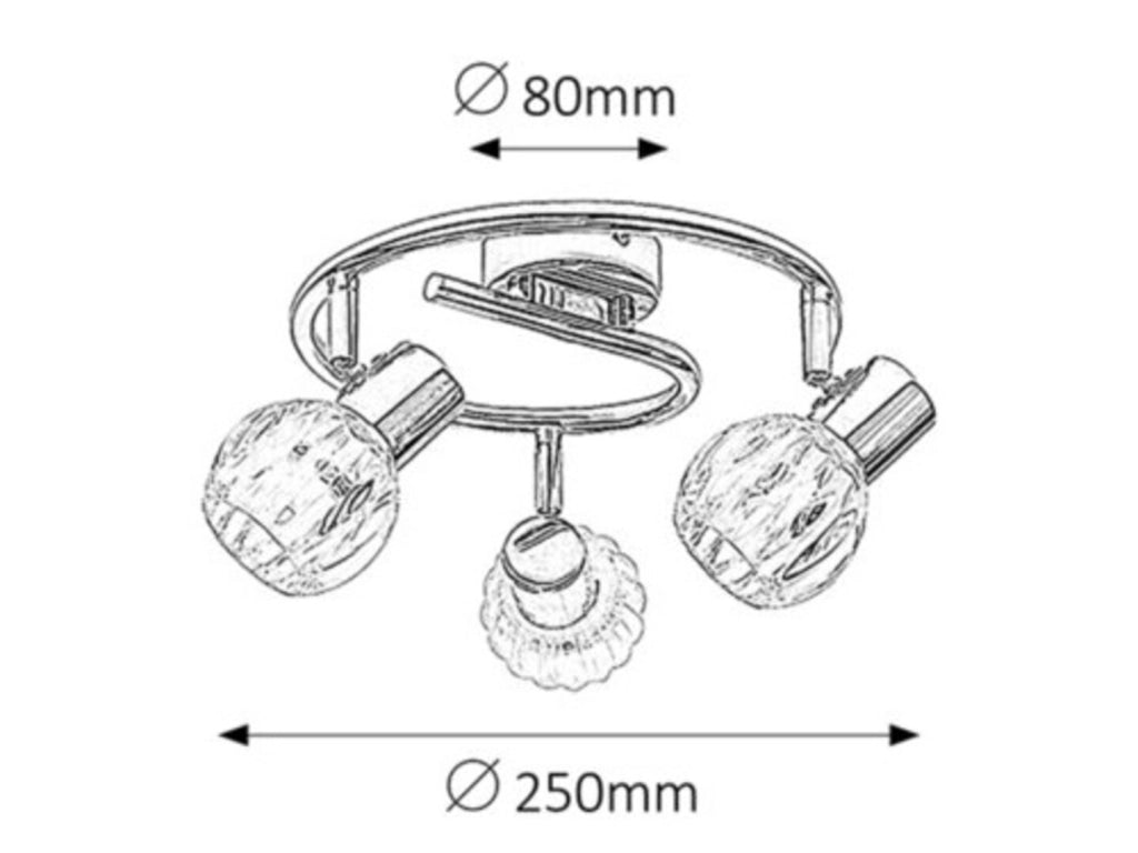 Plafoniera Rabalux Lauren cromo metallo 3xE14 25cm