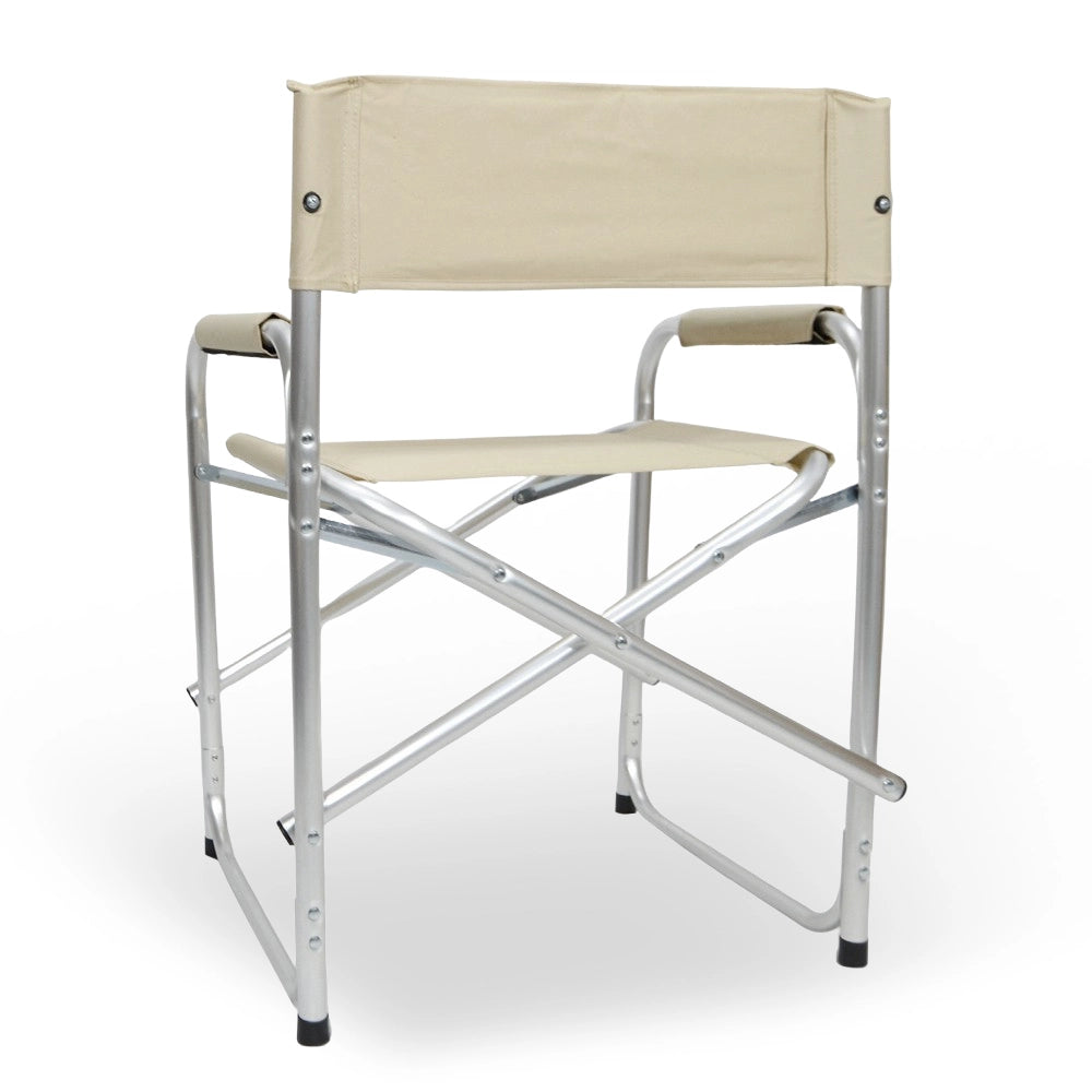 Sedia relax pieghevole Regista in alluminio con rivestimento in textilene beige