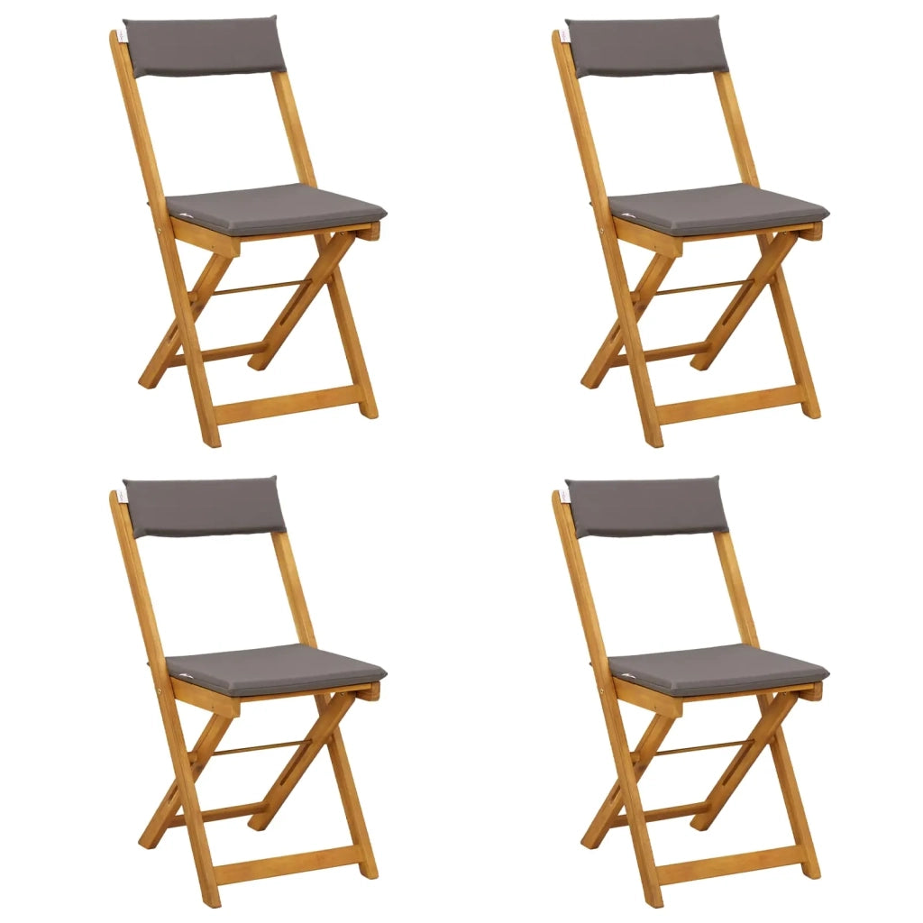 Sedie Bistro da Giardino 4 pcs Grigio Scuro 40 x 53 x 80 cm
