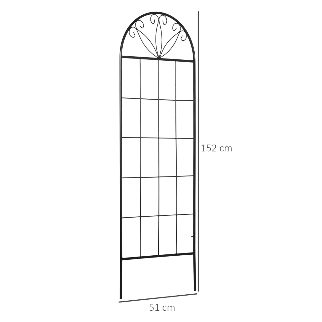 Griglia per piante rampicanti 2 pezzi ¨C zephmum ¨C 51x152 cm nero metallo