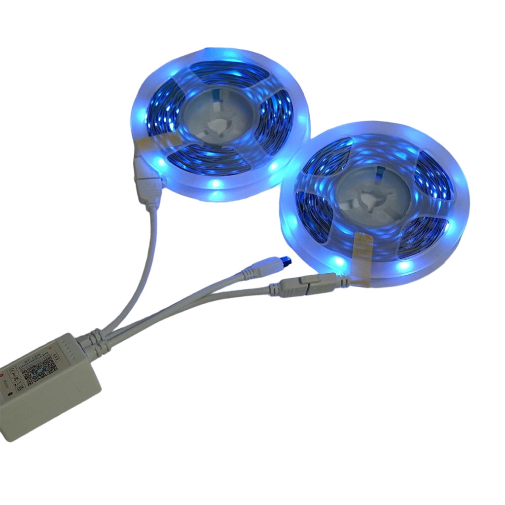 Striscia LED intelligente 2x5m, 12V con telecomando, controllo vocale, bluetooth, applicazione USB, 10m RGB