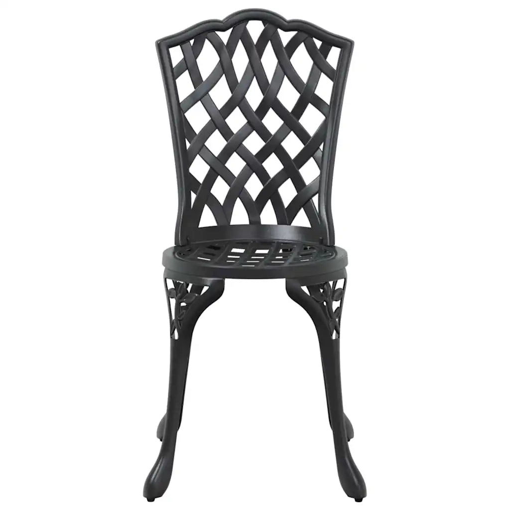 Set da Pranzo per Giardino 5 pcs Nero Alluminio