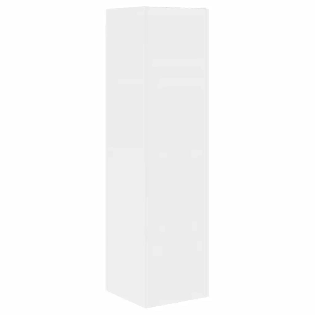 Mobile angolare Bianco Lucido 27,5x27x102cm Legno multistrato