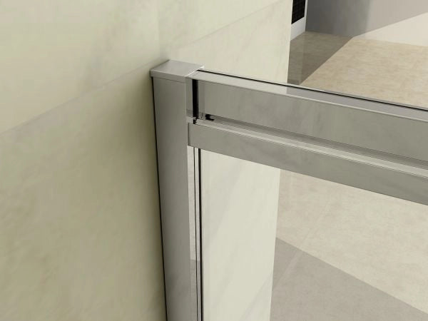 Box doccia Cristallo 6 mm trasparente apertura angolare scorrevole - Misura: 80 x 100 x h195 cm
