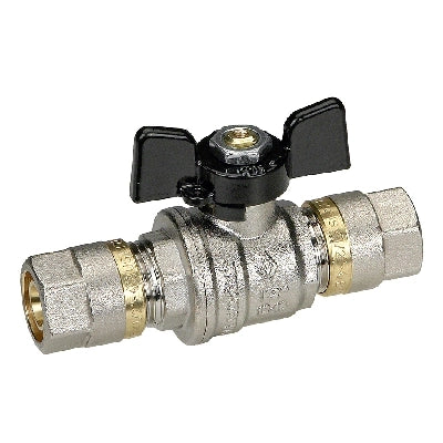 VALVOLA A SFERA ADATTATORE/ADATTATORE CON FARFALLA- 3/4''x20  - DN 20- BUGAT
