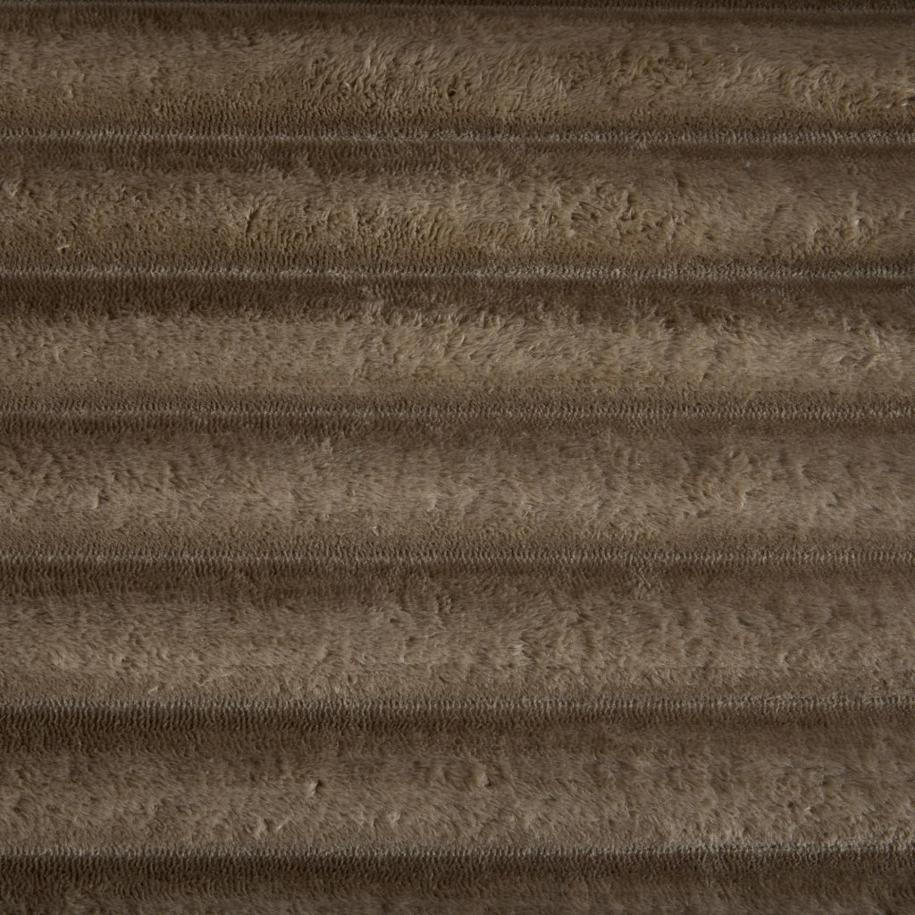 Divano in velluto a coste color khaki, schienale alto, tasche laterali e portabicchieri, modulare e trasformabile in divano letto