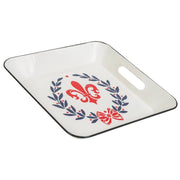 Vassoio in metallo bianco 28,5x28,5x4h