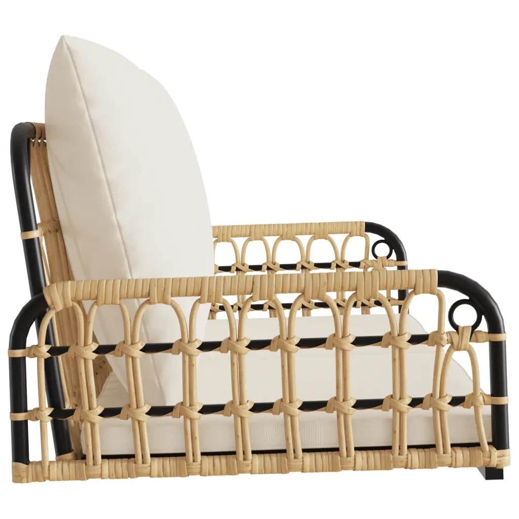 Panchina a Dondolo con Cuscini 105x58x38cm Polyrattan e Acciaio 4009298