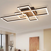 ZMH Lampada da Soffitto LED 3000K Nera Moderna Design 32W Luce Calda per Corridoio Camera da Letto Ufficio