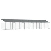 Trasportino per cani con tetto/porte 10 x 2 x 2 m acciaio zincato grigio 02_0041637