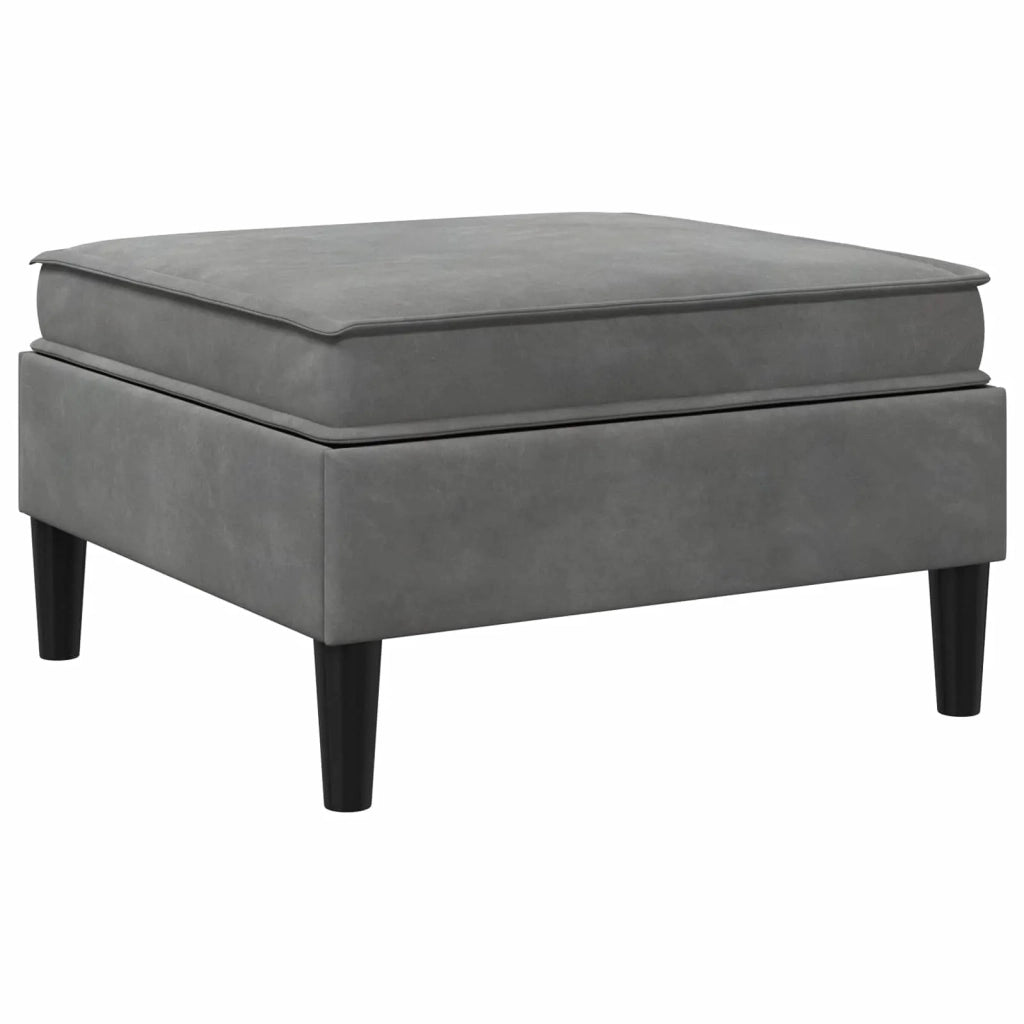 Pouf con Storage Grigio Scuro Velluto 42027134