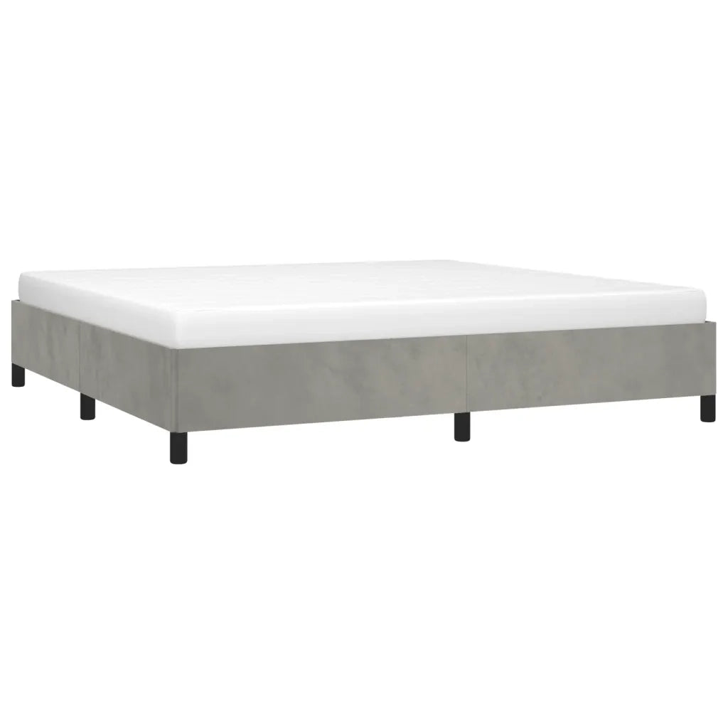 Giroletto senza Materasso Grigio Chiaro 200x200 cm Velluto 347342