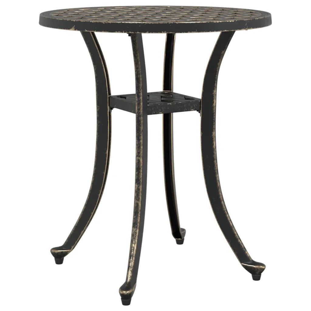 Tavolo da Giardino Bronzo Ã˜48x53 cm in Alluminio Pressofuso
