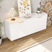 Credenza con 4 Ante e Ripiani Regolabili; Stile Lusso Moderno; in MDF; 140??38??75 cm; Bianco