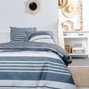 Copripiumino per 2 persone -TODAY - 240x200 cm - 100% Cotone - Blu e Bianco