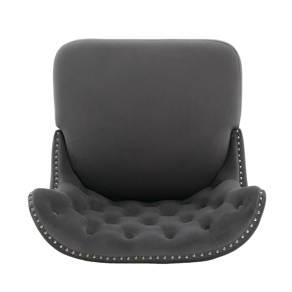 Poltrona in Velluto con Bottoni e Gambe in Legno ¨C MINIMAL ¨C Design Moderno