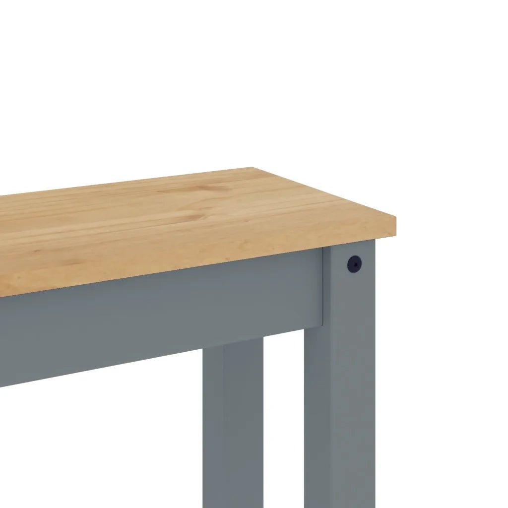 Panca da Pranzo Panama Grigia 105x30x45 cm Legno Massello Pino