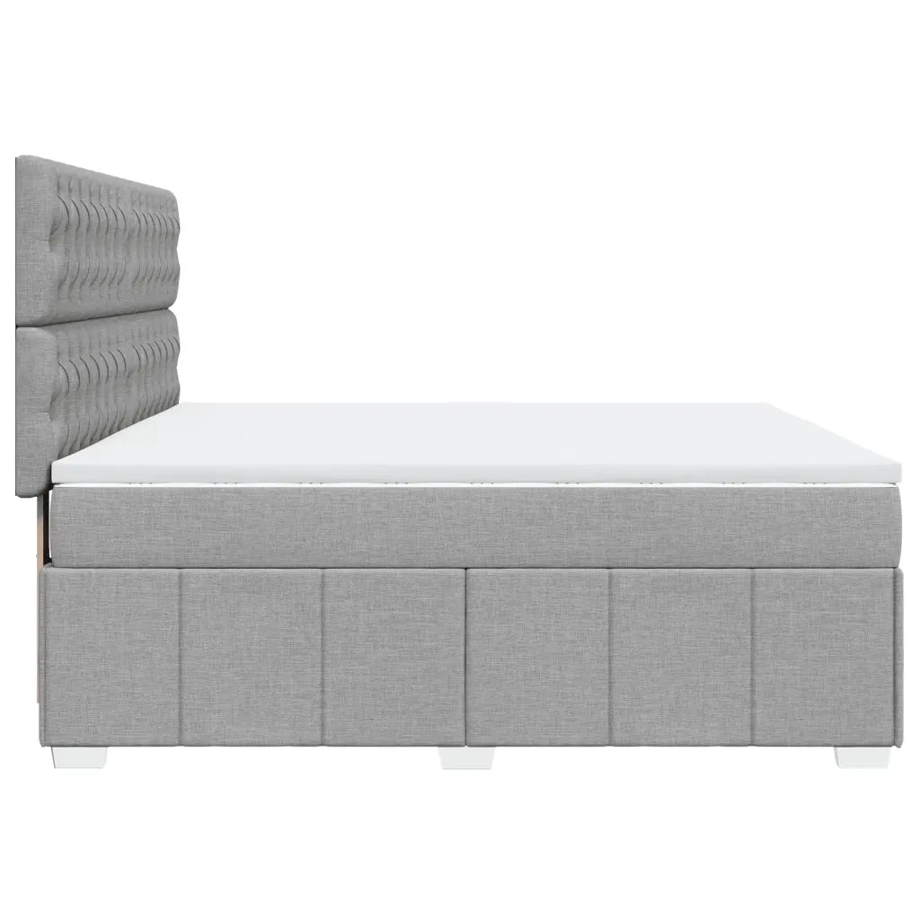 Giroletto a Molle con Materasso Grigio Chiaro180x200 cm Tessuto