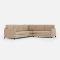 Divano Angolare 6 Posti 281x241x85 cm Karay in Tessuto Beige