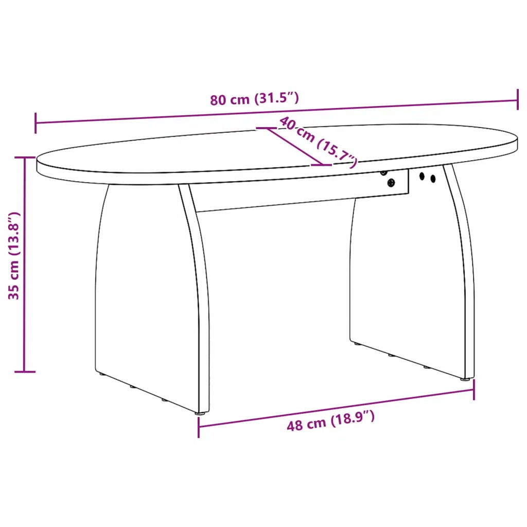 Tavolino da salotto Marrone 80 x 40 x 35 cm Pino massello 873532
