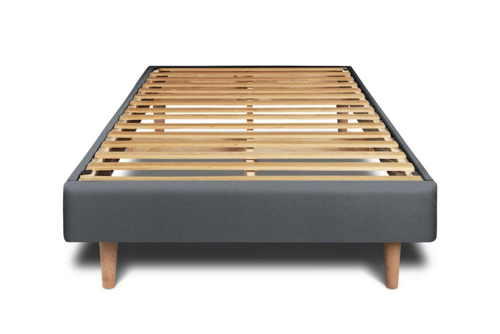 Letto 90x200 cm con testata imbottita - Tessuto velluto