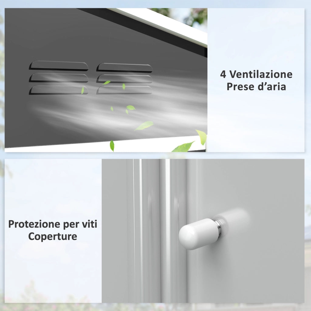 Casetta da Giardino ¨C zephmum ¨C Grigio Scuro Acciaio 230x170x? cm