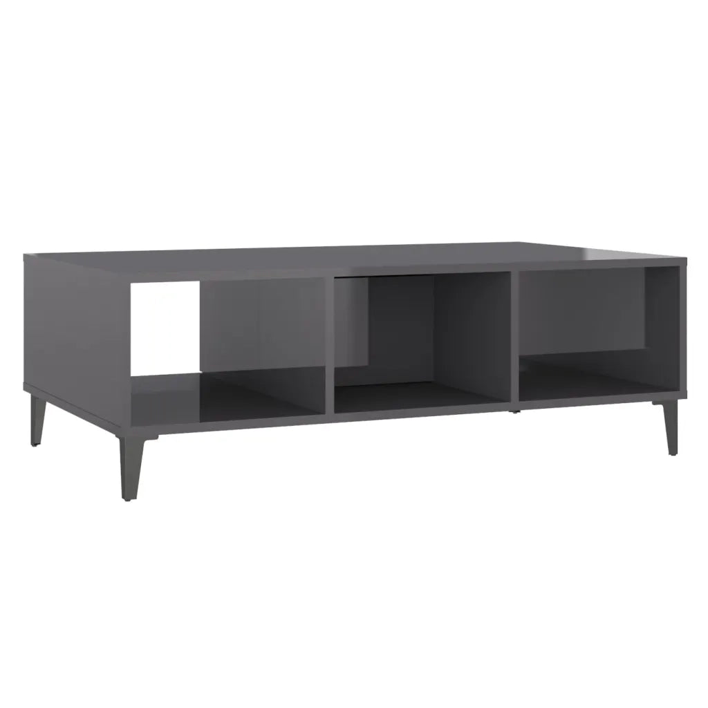 Tavolino Salotto Grigio Lucido 103,5x60x35cm Legno Multistrato 806030
