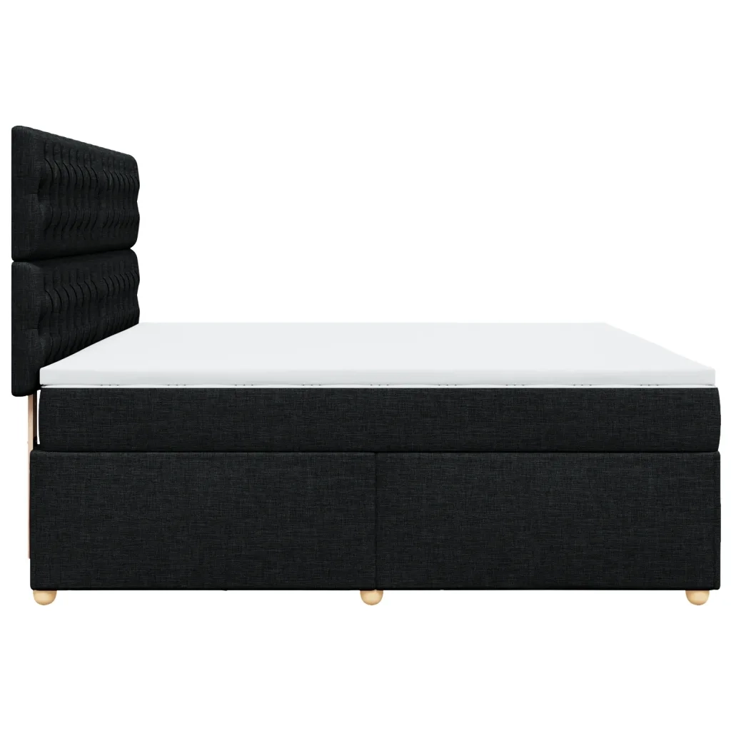Giroletto a Molle con Materasso Nero 180x200 cm in Tessuto 3291368