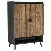 Mobile portascarpe con 2 ante e 7 livelli; ripiano regolabile; per ingresso; in metallo e legno; nero 75;9 × 37;1 × 109;9 cm