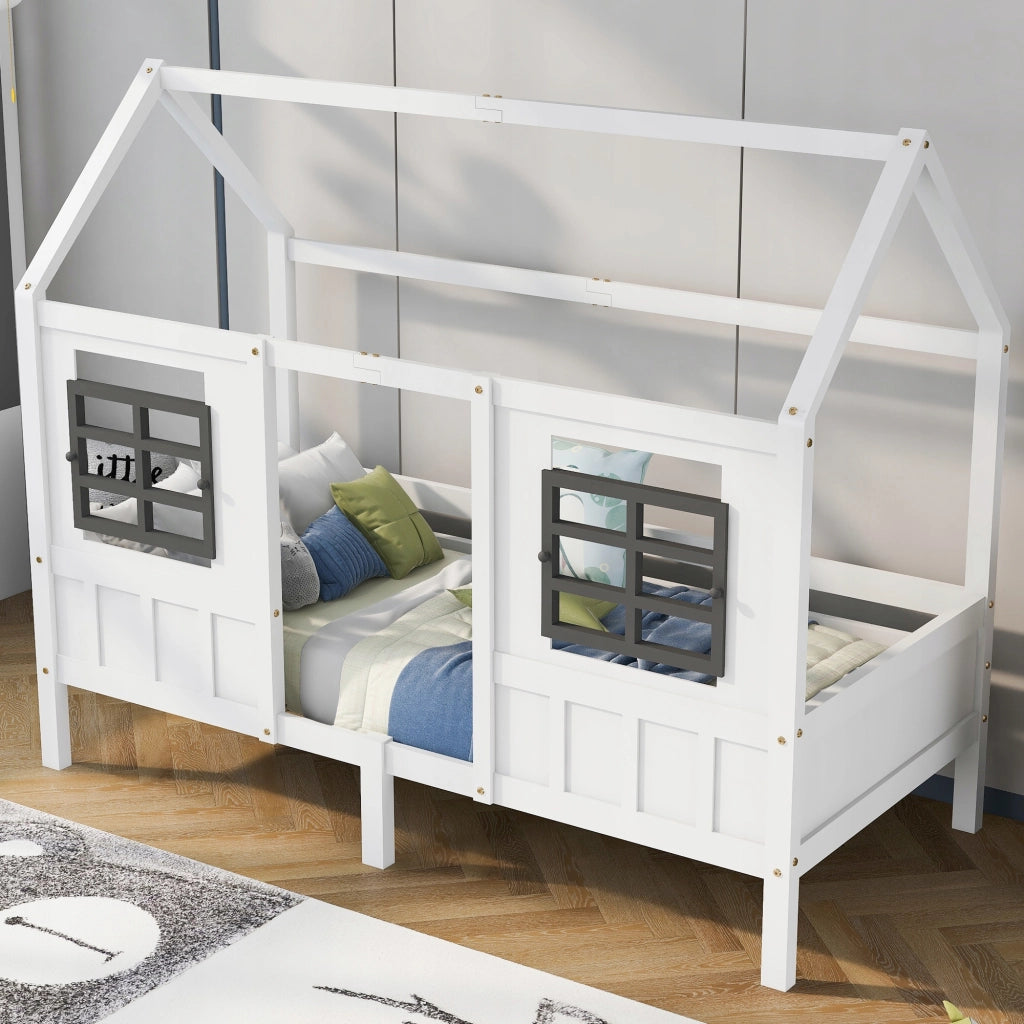 Letto con 2 finestre 90x200 - Xylo - Bianco