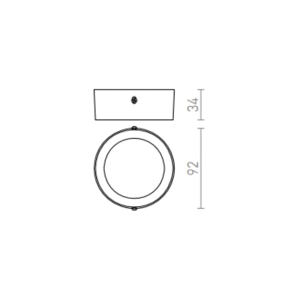 Plafoniera HUE R 9 da soffitto bianco 230V LED 6W 3000K