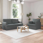 Divano 2 pcs Grigio scuro 162 x 80 x 85 cm Tessuto
