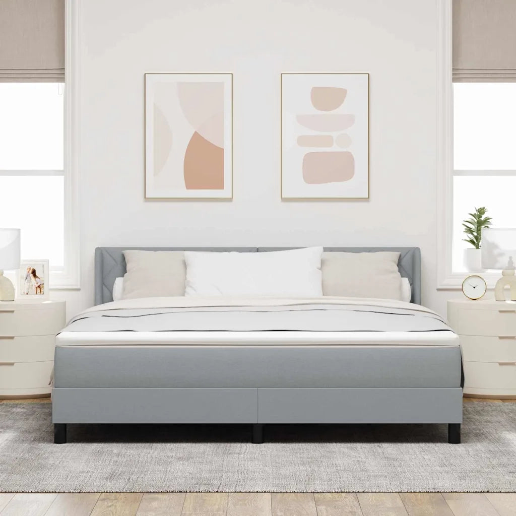 Letto a molle Grigio chiaro 200 x 180 cm Poliestere 3341181