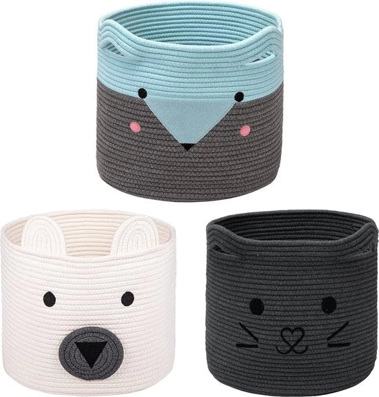 Cassetta di archiviazione per bambini 30x30, set di 3 contenitori pieghevoli per scaffale. Ideale per Kallax, abbigliamento, giocattoli, lavatrice, bambini, camera da letto dei bambini, ufficio.