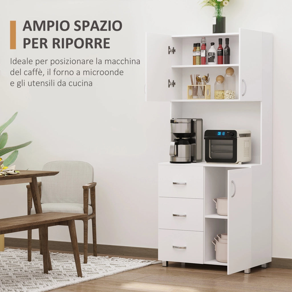 Credenza Moderna in Legno Bianco ¨C zephmum ¨C 80x39.5x183.5cm