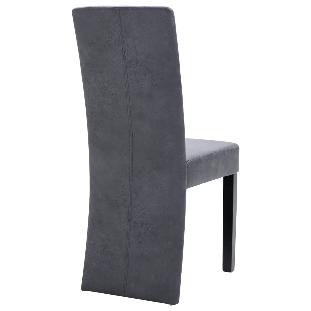 Sedie da Pranzo 4 pz Grigie in Similpelle Scamosciata 249203