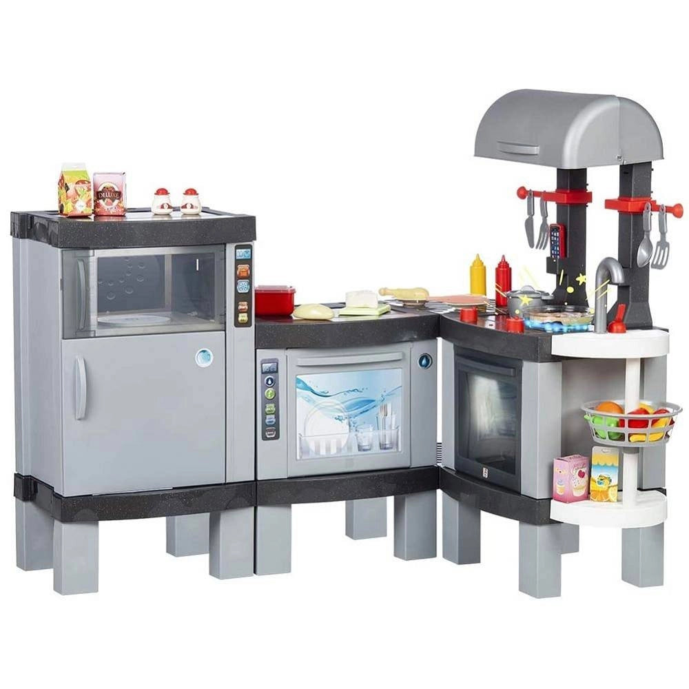 Trade Shop - Cucina Giocattolo Per Bambini Cooking Xl Modulabile Con Cibi Che Cambiano Colore -