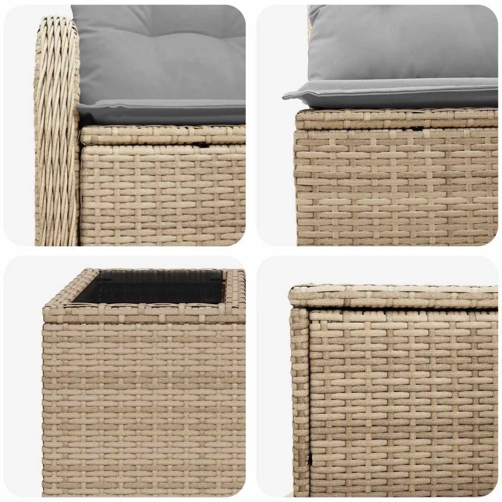 Set di divani 8 pz Beige e Grigio Chiaro 3448069