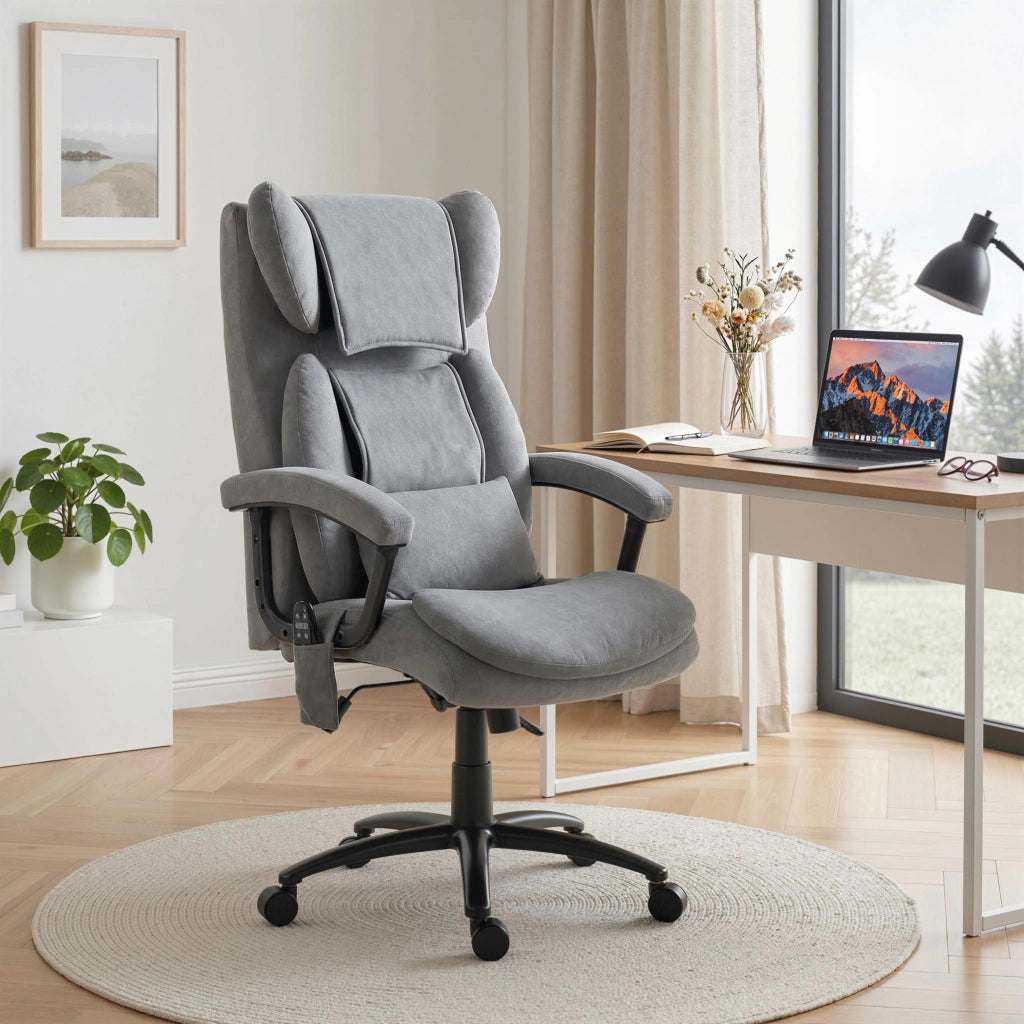 Sedia da ufficio massaggiante con schienale ergonomico ¨C zephmum ¨C Grigio