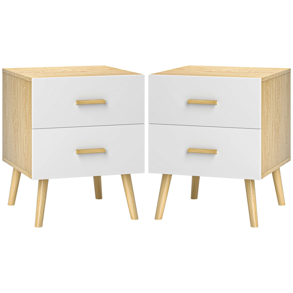 Comodino 2 Pezzi con Cassetti e Maniglie Bamb¨´ ¨C Zephmum ¨C Rovere 40x40x50