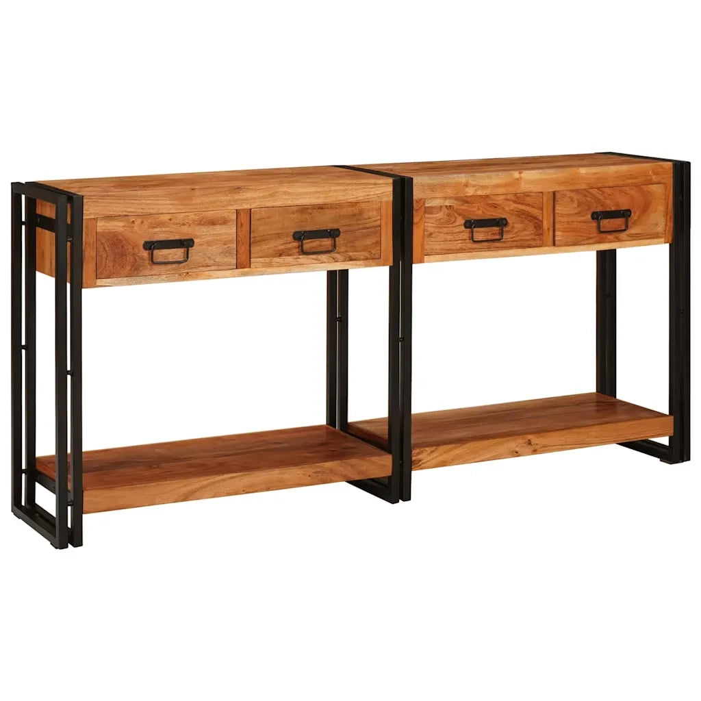 Tavoli consolle 2 pcs Marrone Legno di Acacia Massello 3324224