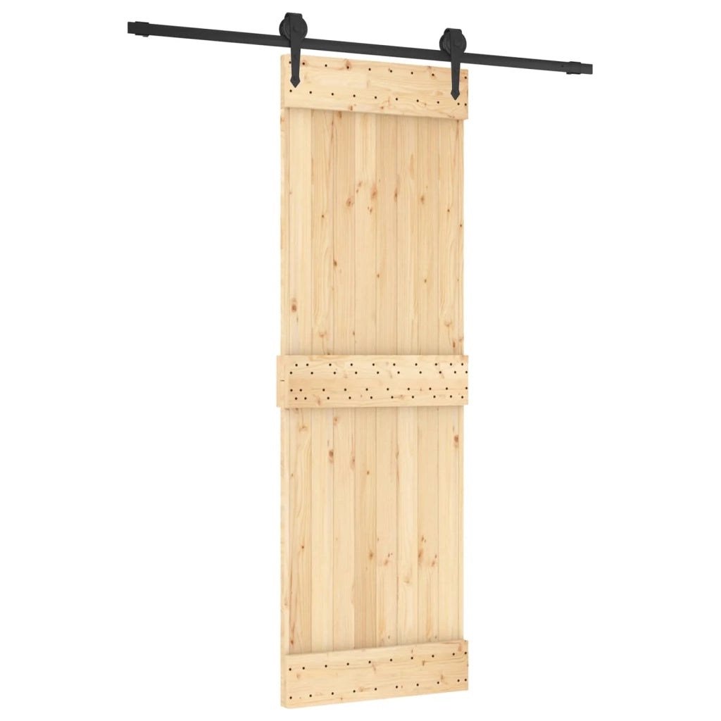 Porta scorrevole Naturale e Nero 70 x 210 cm
